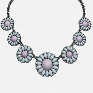 Vintage style pastel pink and white flower necklace